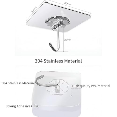 Image of PICKSTORE Heavy Duty Adhesive Wall Hooks - No-Drill Waterproof Hangers for Bathroom, Kitchen, Closet & Entryway | Multi-Purpose Strong Stick-on Hook for Coats, Bags, Keys & Towels (20)