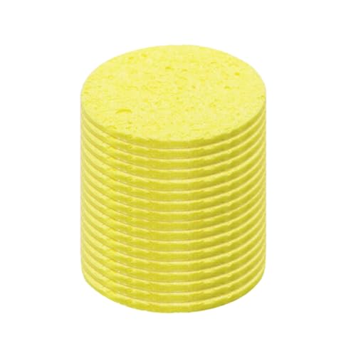 Image of MECCANIXITY 15PCS Soldering Sponge 50mm Round Yellow Cleaning Pad Welding Tip Iron Replacement for Cleaning Soldering Iron 2mm Natural Thickness 11mm Water Absorption Thickness