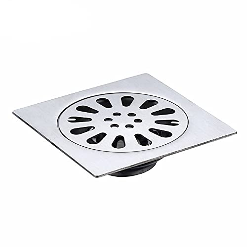 Siphon de Sol en Acier Inoxydable Carré de Salle de Bain Déchets Gate Égouttoir de Douche Drain de Plancher avec Couvercle de Crépine Amovible ( Taille : 100*100mm ) Cover