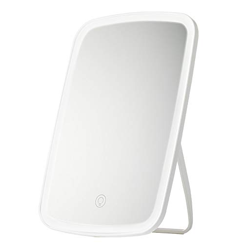 Schminkspiegel, Kosmetikspiegel mit LED Licht, Schminkspiegel mit Blendfreier Bleuchtung und Dimmbarer Helligkeit, Makeup Spiegel für