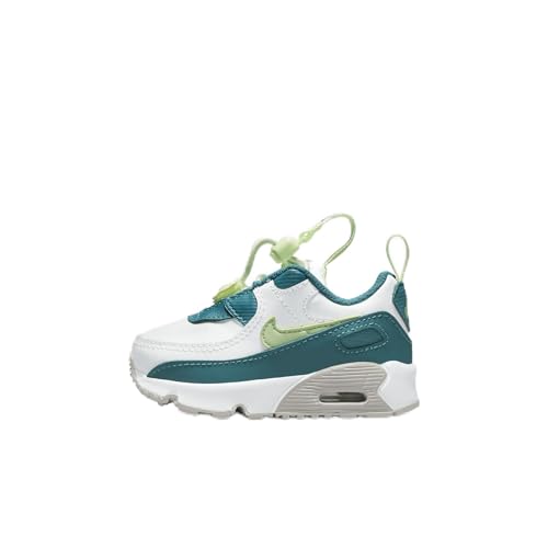 Nike Air Max 90 Toggle Baby/Toddler Shoes (CV0065-124, White/Bright Spruce/Phantom/Barely Volt) Size 3