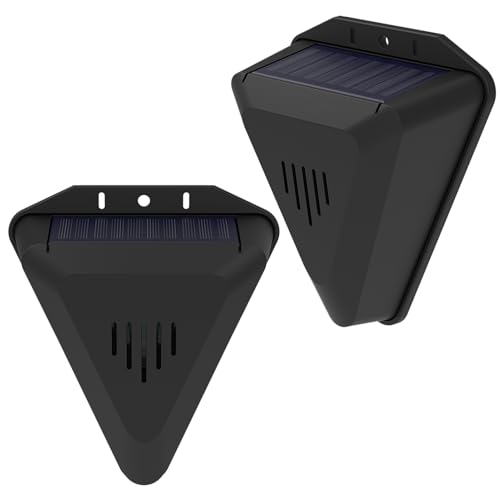KEEDA Ahuyentador de pájaros solar con alarma acústica de 129 dB, activo durante el día, para huertos, viñedos, granjas y campos (2)