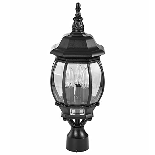Nuvo 60/899 Central Park Outdoor 3-Light Post Lantern, 60 Watts/120 Volts (Black), 21 X 7.4 Inches #TOP2