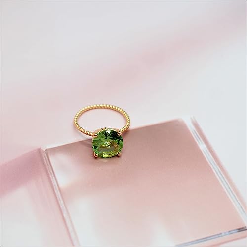 18K Gold Plated Sterling Silver Colored AAAAA Zirconia Stones Propose Engagement Ring, Simulated Green Peridot/Purple Amethyst/Pink Tourmaline/Blue Topaz Wedding Bands for Women3