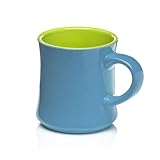 Highwave Good-Bi Mug 12 oz, Ceramic Stoneware Coffee Mug, Two-Tone Cup, Reusable Eco-Friendly, Microwave Safe Dishwasher Safe (Blue/Green)