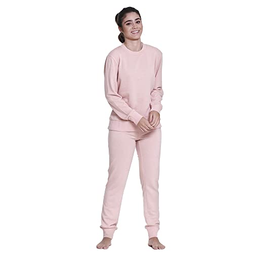 PimpamTex Trainingsanzug für Damen, Tracksuit mit zwei Stücken, langärmelig, verstellbare Hose, Rosa Palo NEW, 42 Cover