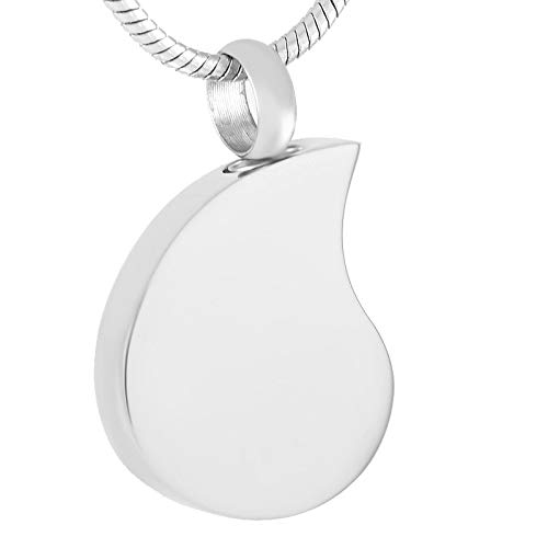 Pendentif de crémation en forme de goutte d'eau vierge 316L