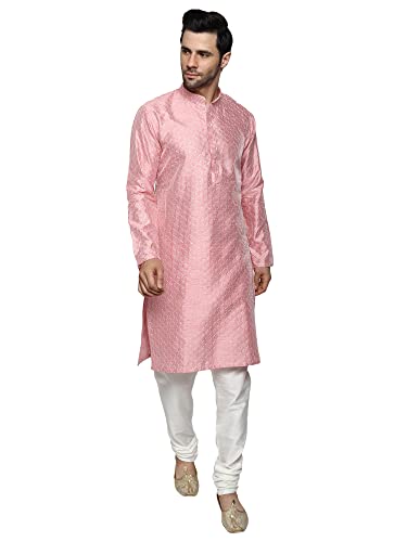 Image of Uri and MacKenzie Embroidery Silk Men's Kurta Pyjama Set