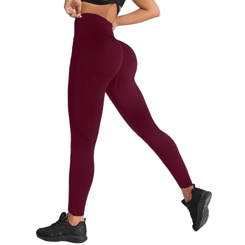Yekdmxop Leggings Deporte Mujer Cintura Alta Push Up Ropa Deportivas Elasticos Control De Barriga Pantalones De Yoga Fitness Sin Costuras Mallas De Deporte Running Leggings Bolsillos para Jogging
