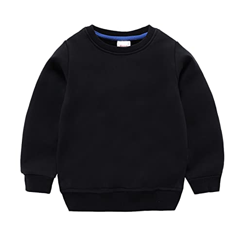 Kids Boys Long Sleeve Crewneck Tee T-Shirt Toddler Boys Girls Solid Soft Basic Pullover Sweatshirt Winter Clothes