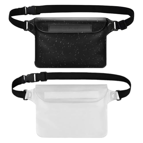 2 PCS Bolsa riñonera Impermeable y Funda Impermeable Móvil Universal, Bolsa estanca Impermeable con Correa Ajustable, Riñonera Impermeable al Agua con cinturón Ajustable, para Playa, Kayak