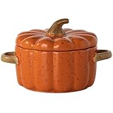 Kürbis Kasserolle mit Deckel, Keramik Dutch Oven zum Backen, Mini...