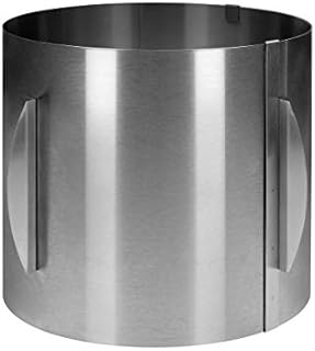 Cake Masters XXL Cake Ring, Stainless Steel Baking Frame, Round, Adjustable, Extra High Cake Ring, 20 cm High