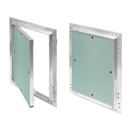 SYSTERM Revisionsklappe 200x200mm Gipskarton 12,5mm KRAL2 Revisionstür Revision Wartungstür 20x20cm Wartung Reinigungsklappe Wartungsöffnung mit Aluminium-Rahmen Feuchtraumgeeignet grün Trockenbau