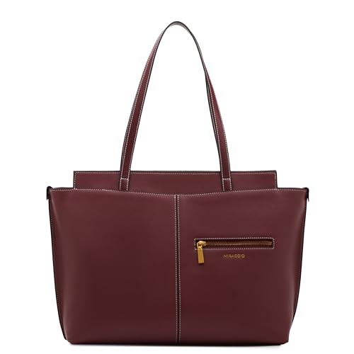 Image of Miraggio Linda 16 Inch Laptop Tote Bag For Women Office Use | Office Tote Bag With Zipper Closure | Stylish Totes