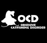 Ranger Products Catfishing Disorder Funny Fish Decal Sticker, Die Cut Vinyl Decal for Windows, Cars, Trucks, Tool Boxes, laptops, MacBook - virtually Any Hard, Smooth Surface