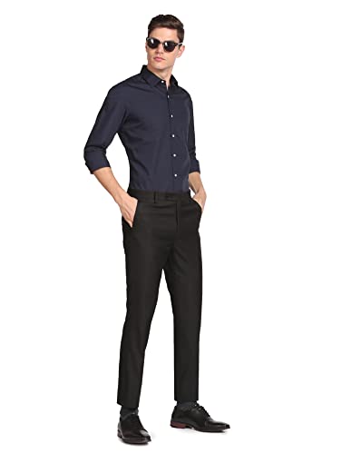 Image of Arrow Men's Solid Full Sleeve Slim Fit Cutaway Collar Cotton Formal Shirt