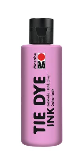 Marabu TIE DYE INK Batikfarbe in Pastellrosa, 80 ml Farbe auf Wasserbasis, vegan, strahlende Stofffarbe für helle Textilien bis 20% Kunstfaseranteil, 17300004227