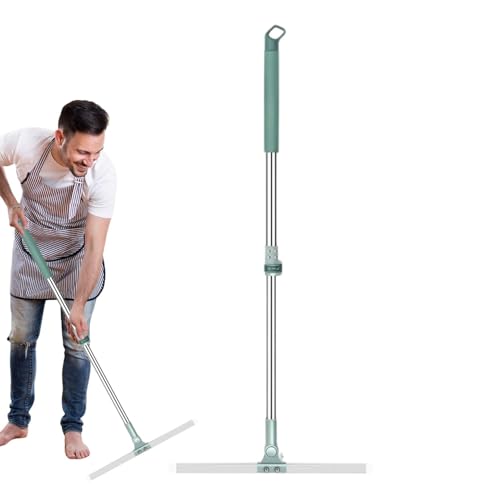 Eventerde Escoba de silicona, rasqueta de silicona, mopa con mango retráctil, escoba multifuncional para baño, cocina, limpieza de suelos de baldosas