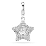 Swarovski Sublima Charm, Taglio Rotondo, Stella, Bianco, Placcato Rodio