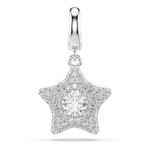 Swarovski Charm Sublima, Taille ronde, Étoile, Blanc, Métal rhodié
