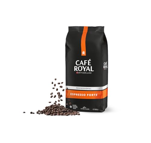 Café Royal Professional Line Espresso Forte – Kaffeebohnen für Vollautomaten, würzig, dunkle Röstung, Intensität 5/5, Rainforest Alliance, 1 kg