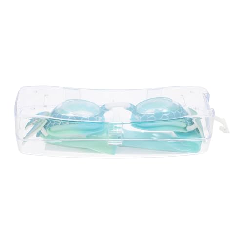 KJHBV Gafas de Natación Anti-vaho y Protección Oídos y Decoracion Verano Diseño de Sirena Material de Silicona y PC, Ideales para Piscina