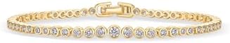 PAVOI 14K Gold Plated Tennis Bracelets for Women - Bezel Set Cubi...