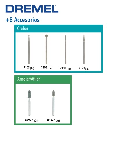 Miniatura 2 de Dremel 682 - Juego De Grabado Para Vidrio, Kit De Accesorios Con 8 Herramientas Rotativas Para Grabar En Vidrio