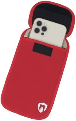 RadiArmor EMF Blocking Cell Phone Sleeve - EMF Blocking Pouch that Fits Most Cell Phones - Updated Version (Red, Large)
