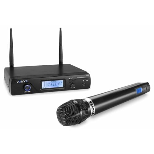 Vonyx WM61 kabelloses Mikrofon und Empfänger - 16 UHF-Kanäle für professionelle Veranstaltungen mit/functions/trennbarem
