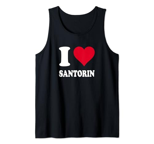 Corazón Rojo Me Encanta Santorini Camiseta sin Mangas