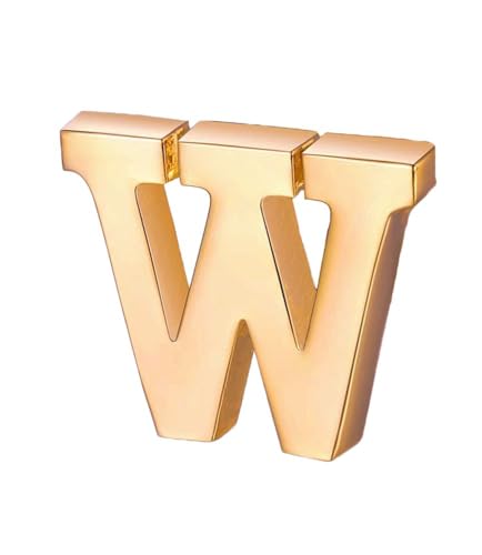 Image of vmcoatdu A-Z Initial Pins 26 Letters Pins 18K Gold Plated and Silver Tone Metal Brooch Breastpin Badge