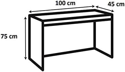 Amazon Brand - Movian Desk, Wild Oak Top and Black Metal Base, 100 x 45 x 75 cm