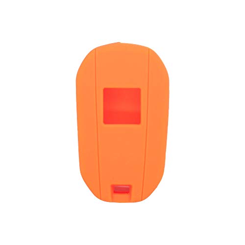 BROVACS Silicone Cover Protector Case Holder Skin Jacket Compatible with PEUGEOT CITROEN 3 Button Flip Remote Key Fob w/Light Symbol CV9306 Orange - Image 3