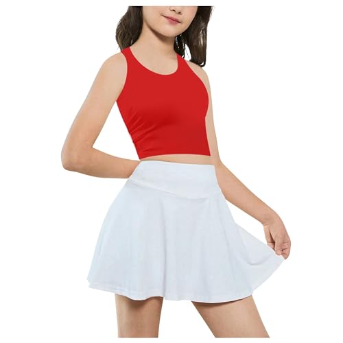 Image of Beat Street Girls Tank Tops - 2 Pack Double Lined Racerback Sleeveless Yoga Dance Crop Top - Made in USA