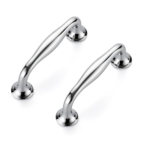 Image of Ravinte 5 Pack 3 Inch Polished Chrome Kitchen Cabinet Handles Solid Zinc Alloy Cabinet Pulls Cupboard & Drawer Handles