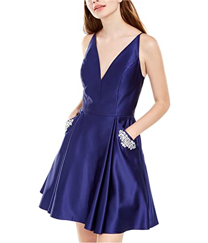 Blondie Nites A-Line Dress Royal Junior Embellished-Pocket Blue 3