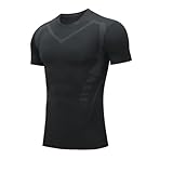  HNSWXW Chemise de Compression, Chemise, Chemise sans Manches façonnante ionique, Gilet sans Manches façonnant pour Hommes (Shape-A,M)