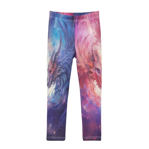 Toddler Girls Leggings Printed Yoga Pants Leggings Two Dragon for Kids