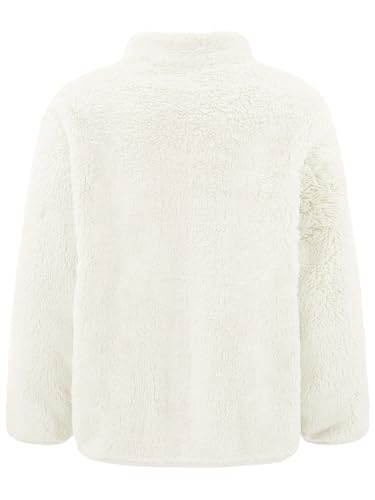 Kids Girls Fleece Jacket Coat Long Sleeve Stand Collar Zipper Up with Pockets Fall Winter Casual Outwear4