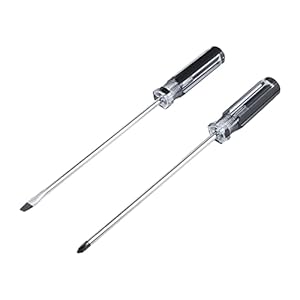 Antrader 2Pcs Magnetic Screwdriver Set, Magnetic 5mm Phillips & Slotted Bits Screwdriver with 6 Inch Steel Shaft for Repair Home Improvement Craft(Black)