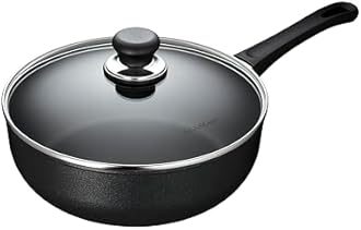 Scanpan Classic 4 quart (10 1/4 inch) Nonstick Deep Saute Pan with Lid – Compatible with Gas and Electric Stovetops, Metal Utensil Safe, Oven Safe to 500°F, Dishwasher Safe