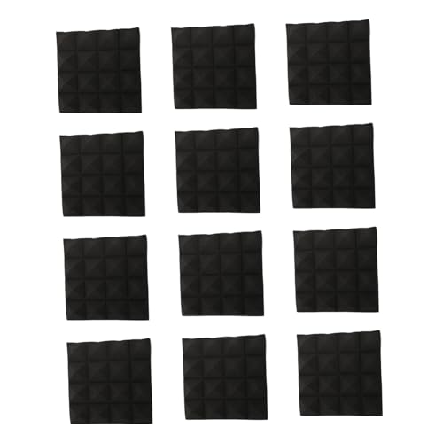 Paneles acústicos aislantes en forma de pirámide Toddmomy 12Pcs para paredes, techos y puertas con alta densidad, absorbente de sonido y retardante de fuego miniatura 1