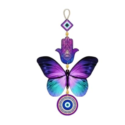 Evil Eye Wall Hanging Decor – Handmade Wooden Protection Charm for Home, Office, Bedroom Spiritual Boho Wall Art Ornament – Positive Energy Amulet – 12x8 inch-image-33