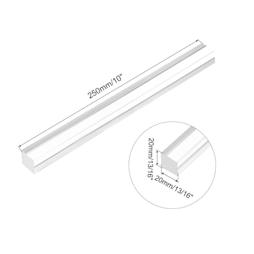 Image of MECCANIXITY 1pcs Acrylic Square Rods 13 /16 inch x 10 inch Clear Acrylic Dowel Rods Sticks Acrylic Plastic Sticks Strip for DIY Crafts Lighting Gardening Decorations - 20mm x 250mm