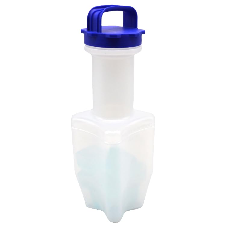 2 Pack Cold Paddle for Cooling Hot Soup in Commercial Restaurant Kitchen 2 Liter 68 oz (Blue & Clear), Easy Lift & Drive Handle Chill Utensil Cooling Wand