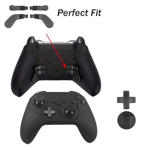 Image of 6 in 1 Elite Controller Paddles for Xbox Elite Series 2 Core Controller Metal Paddles for Xbox One Elite Series 2 Controller Paddles with 2 D-Pad for Xbox One Elite 1 Controllers (Black) [video game]