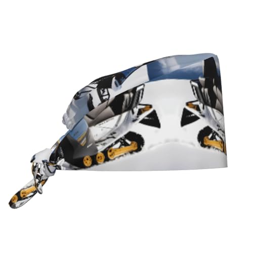 YYHWHJDE Breathable Work Hat Snowmobile Prints Adjustable Comfortable Chef Hat for Women & Men Black