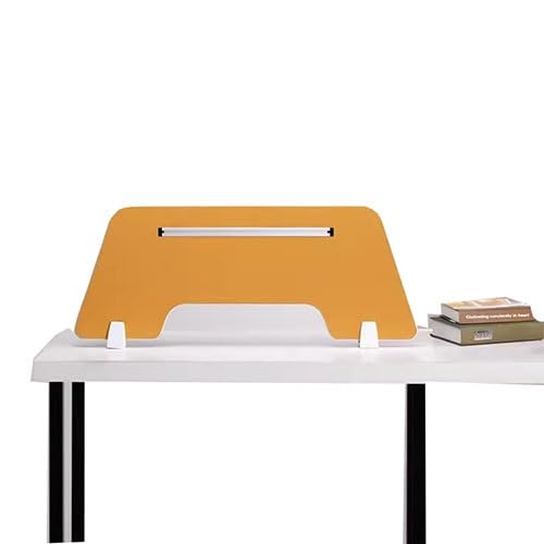 Cloison de séparation acoustique orange 30x120 cm avec pieds de support pour bureaux modernes